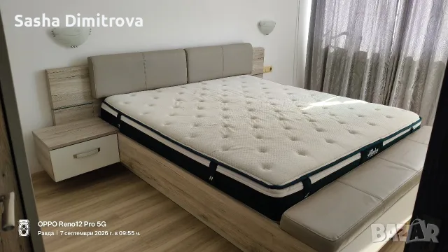 РОНДИНО ЛЕГЛО(без матрак) 180/200 С ТАПИЦИРАНА ТАБЛА, РАКЛА И 2 НОЩНИ ШКАФЧЕТА 285,3/237/87,7h 