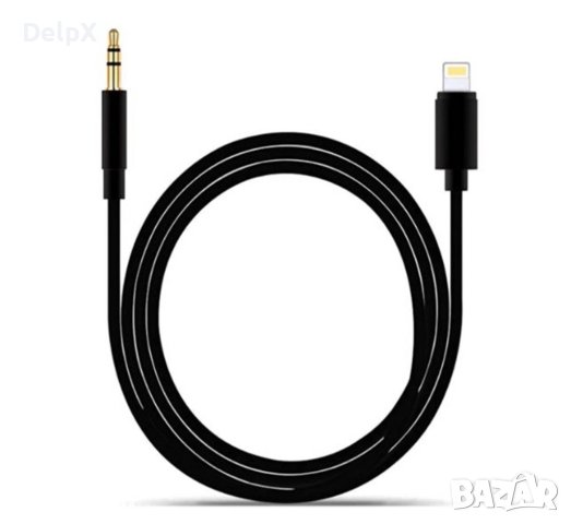 Аудио кабел за музика DE-42ia, iPhone, Apple lightning(м)/3,5mm JACK(м), черен, 1m, снимка 1 - Други - 42336829