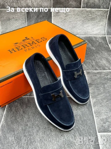 Hermes Мъжки Мокасини Естествена Кожа Хермес Код E538, снимка 2 - Мокасини - 50803356