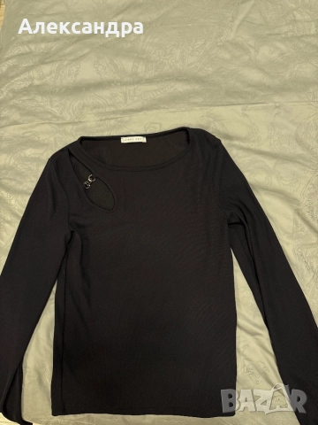 Черни блузи с дълъг ръкав