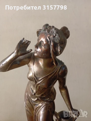 Каминен часовник арт нуво, снимка 2 - Антикварни и старинни предмети - 51170055