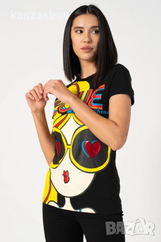 Love Moschino - страхотна дамска тениска КАТО НОВА Л, снимка 2 - Тениски - 53910687
