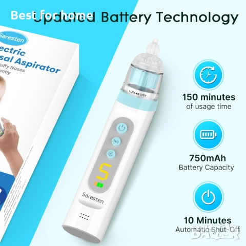 Назален аспиратор за бебе с 3 силиконови накрайника, с музикална и светлинна функция, снимка 5 - Други - 51856213