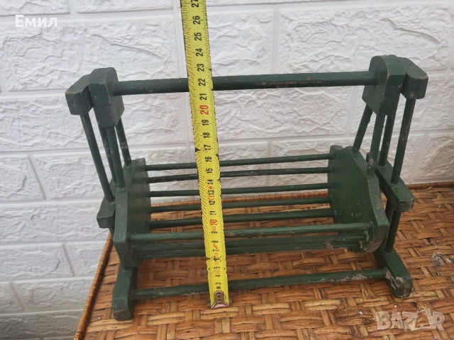 Антикварна дървена люлка за кукли Царство България , снимка 5 - Колекции - 52430385