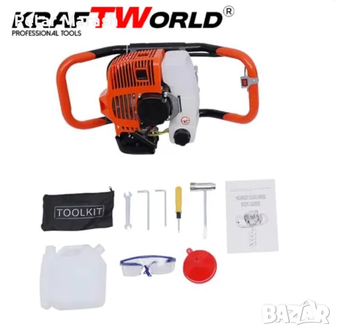 Бензинов Свредел KraftWorld – Градински Свредел с Двутактов Мотор, снимка 3 - Други инструменти - 50432212