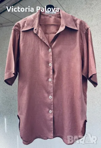 Ленена риза EDITH KUMAR CASUAL VINTAGE , снимка 12 - Ризи - 47294614