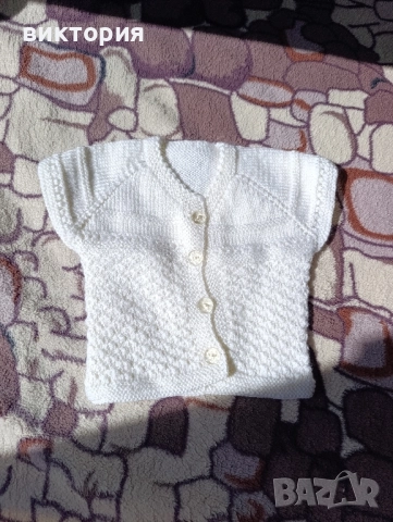 бебешки плетени елечета и плетено горнище, снимка 3 - Бебешки якета и елеци - 51944216