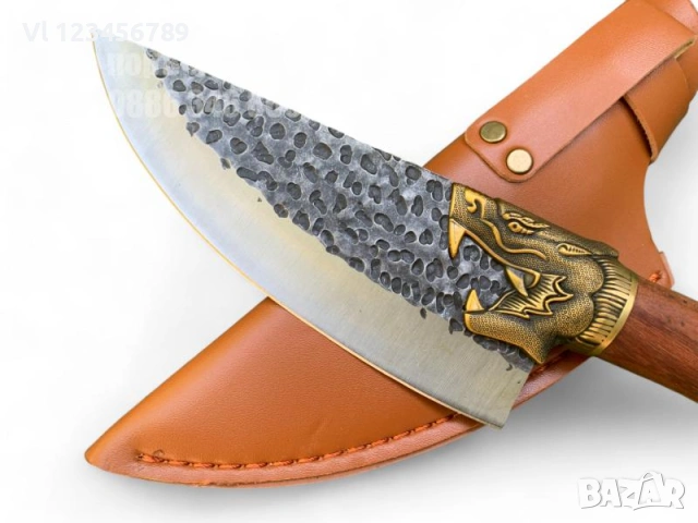 Нож "Златен дракон II" ; 170х280 - кован, Ст 7Cr17, снимка 3 - Ножове - 54343542