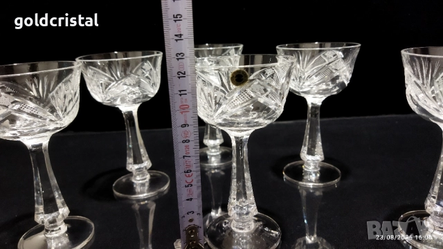 кристални чаши Зорница , снимка 3 - Антикварни и старинни предмети - 29284819