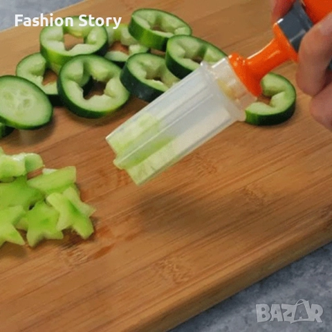 Уред за декоративно рязане на плодове и зеленчуци в различни форми P o p Chef / Приставки форми - 6 , снимка 2 - Форми - 51786343