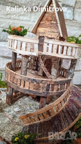 Къща с цветя на три нива-ръчна изработка., снимка 9 - Декорация за дома - 53055284