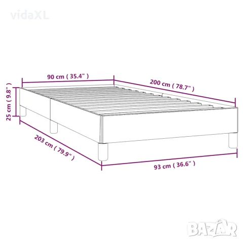 vidaXL Рамка за легло без матрак, тъмносива, 90x200 см, плат, снимка 9 - Спални и легла - 56147229