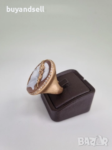 Пръстени с диаманти 18к бяло злато, снимка 5 - Пръстени - 54328191