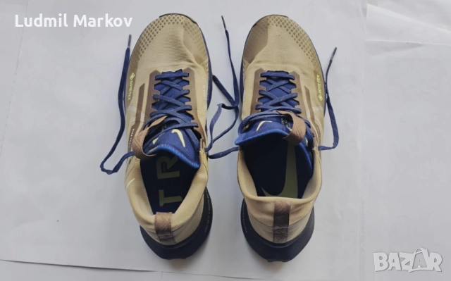 Маратонки 2024 Nike Pegasus Trail4- GORETEX,React Soles- почти нови, цвят Khaki Citron Tint, 120 лв., снимка 4 - Маратонки - 52733385