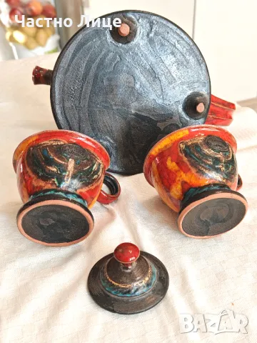 Разкошен Антикварен Рядък Чаен Сервиз hand made DANKO 1990те г., снимка 10 - Антикварни и старинни предмети - 49336128