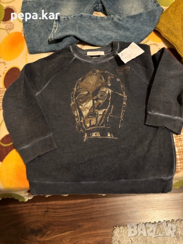 Дънки маркови 140 и блузи ватирани 128, снимка 3 - Детски пуловери и жилетки - 51768481