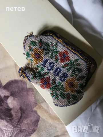 старо портмоне. портмоне от мъниста., снимка 5 - Антикварни и старинни предмети - 56041703