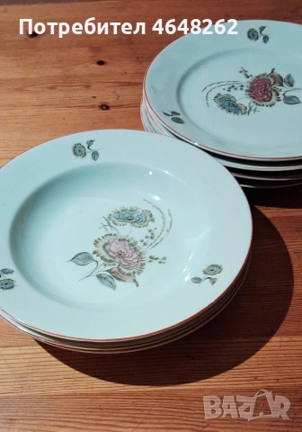 Ретро чиний "Магарешки бодил" български порцелан 7 бр.