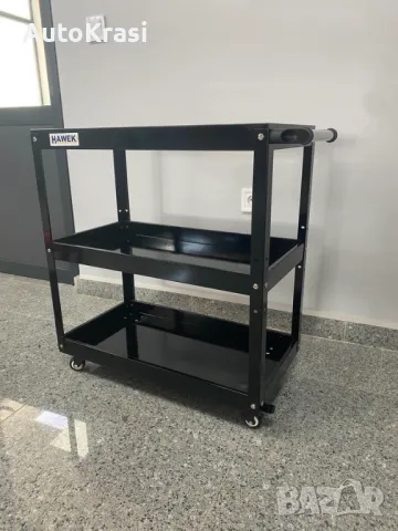 Количка за инструменти тип шкаф на 3 нива с колелца черна - IN0212, снимка 3 - Аксесоари и консумативи - 49676516