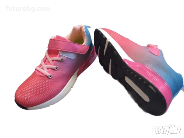 Олекотени маратонки в  розово и синьо преливащо, снимка 7 - Детски маратонки - 40319425