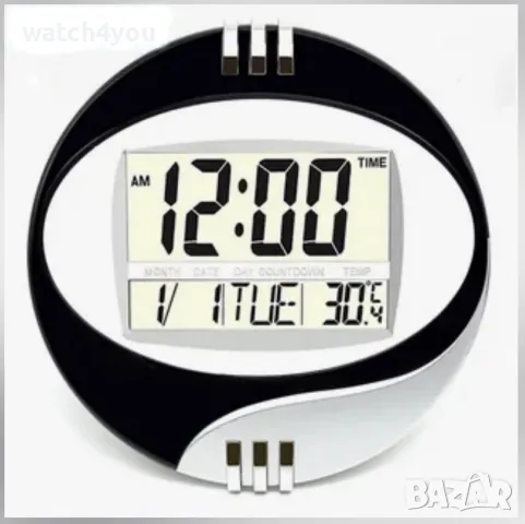 КАЧЕСТВЕН ДИГИТАЛЕН СТЕНЕН/НАСТОЛЕН ЧАСОВНИК С ТЕМПЕРАТУРА, ЕЛЕКТРОННИ СТЕННИ ЧАСОВНИЦИ ГОЛЕМИ ЦИФРИ, снимка 2 - Стенни часовници - 44631388