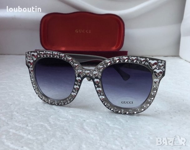 Gucci дамски слънчеви очила с камъни тип котка, снимка 3 - Слънчеви и диоптрични очила - 31091382