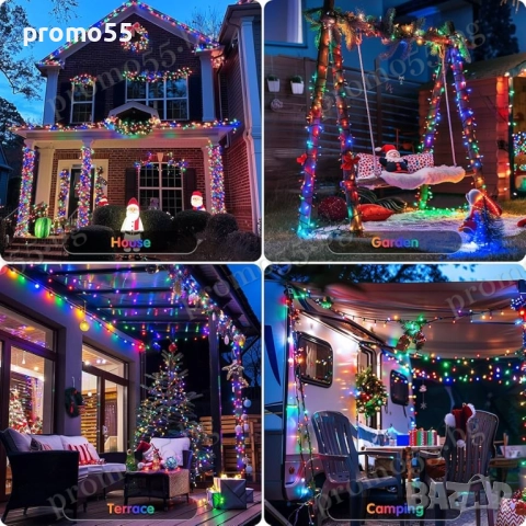 Коледна Светлинна Верига 50м с 250 Диода в Три Цвята Коледна Декорация, снимка 11 - Декорация за дома - 52324240