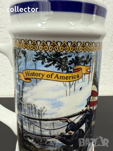 Колекционерска порцеланова халба -История на Америка. №7547, снимка 7 - Колекции - 52220241