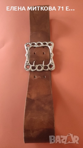 Два широки колана от естествена кожа с масивни токи, снимка 10 - Колани - 52334521