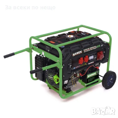 Монофазен бензинов четиритактов генератор за ток с вграден електрически старт 6,5 kW - Агрегат HAWEK, снимка 4 - Генератори - 50367754