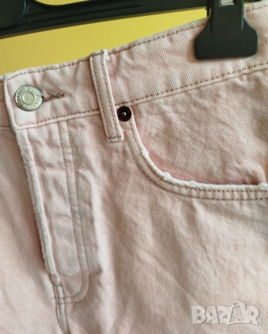 дамски, къси, дънкови панталони-Zara -Нови- розови, снимка 4 - Къси панталони и бермуди - 54240645
