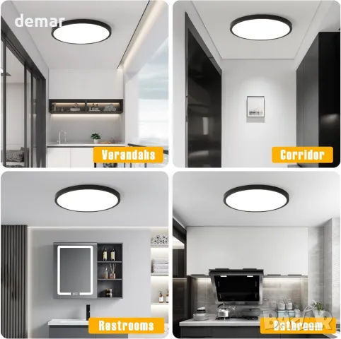 Mikeru Модерна таванна плафониера, 30 см, 28W 6500K, 2 броя, снимка 7 - Лед осветление - 49794687