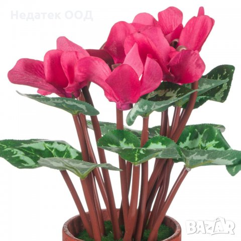 Изкуствена декоративна циклама в саксия, 28 см, розова, снимка 2 - Изкуствени цветя - 35587987