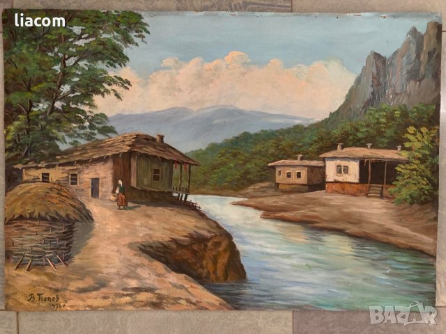 ВАСИЛ ПОПОВ масло пейзаж, снимка 3 - Картини - 33780647