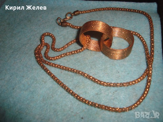 ПОЗЛАТЕНО ВИНТИДЖ РЕТРО АРТ БРОНЗОВО СТИЛНО КОЛИЕ МЕДАЛЬОН НАКИТ 39011, снимка 4 - Колиета, медальони, синджири - 35262194