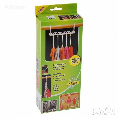 Иновативна закачалка органайзер Triple Closet Space, снимка 2 - Закачалки - 52878582