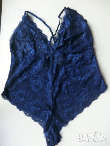 синьо дантелено боди 2хл