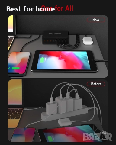 100 W 8-портово USB C зарядно устройство, снимка 3 - Друга електроника - 52325994