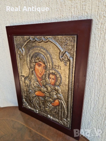 Чудесна голяма красива сребърна икона със сертификат и маркировка , снимка 5 - Антикварни и старинни предмети - 51179978