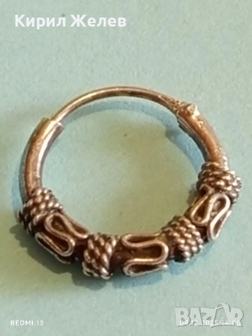 Сребърна обеца тип БАЛИ с плетен и извит дизайн ръчна изработка 30403, снимка 2 - Обеци - 52650559