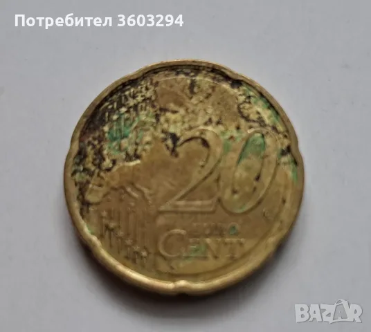 20 евроцента 2007г.-Словения.С фабричен дефект.