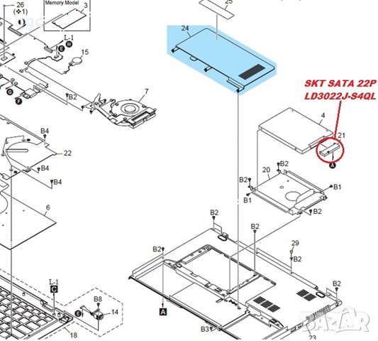 SATA Преходник Конектор Адаптер за Диск за Лаптопи Sony Vaio SVT11 SVT12 SVT13 и др   , снимка 4 - Части за лаптопи - 31408657