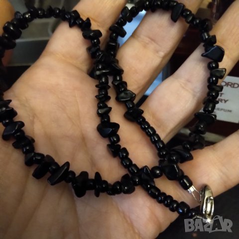 Ретро огърлица естествен оникс  Намалена