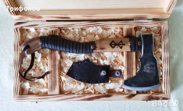 Персонализирана брадвичка "BERSERKER" с кутия - ръчна изработка, снимка 3 - Бойно оръжие - 47291881