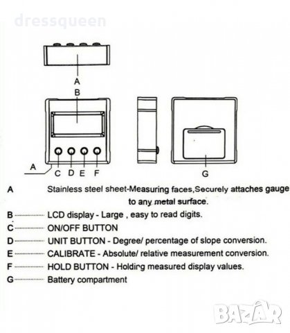 3103 Магнитен дигитален ъгломер и нивелир, снимка 9 - Измервателни инструменти - 34248266