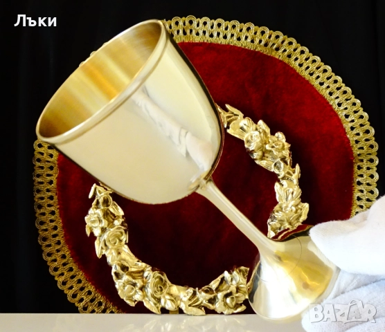 Висока бронзова чаша за вино 160 мл. , снимка 3 - Антикварни и старинни предмети - 52265782