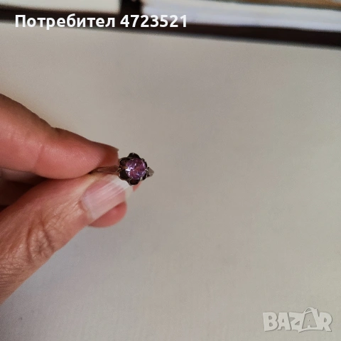 Старинен руски пръстен с аметист , снимка 3 - Пръстени - 54077147