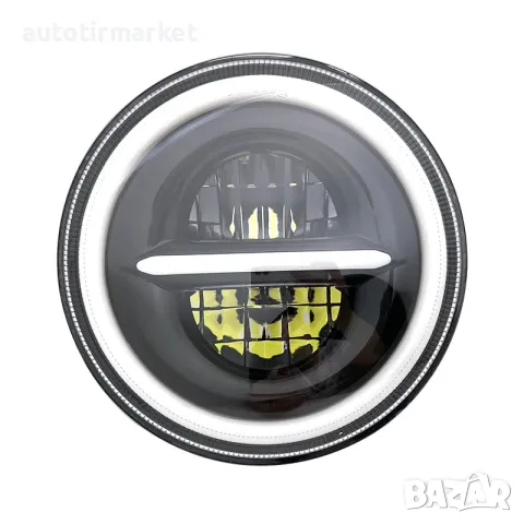 Комплект Кръгли LED фарове 7″ 70W H4 букса, къси – T102, снимка 6 - Аксесоари и консумативи - 56053959