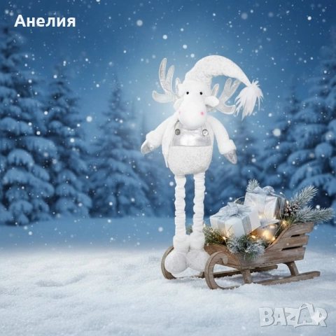 Коледно еленче с опъващи се крачета -80 см в три цвята , снимка 2 - Декорация за дома - 52063520