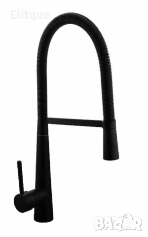 Висок кран за мивка с подвижен гъвкав чучур тип "U", черен, снимка 4 - Други стоки за дома - 52854071